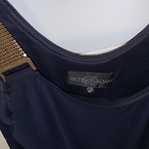 Betsy Adam Navy Cocktail Dress Size 2P - Picture 3 of 3